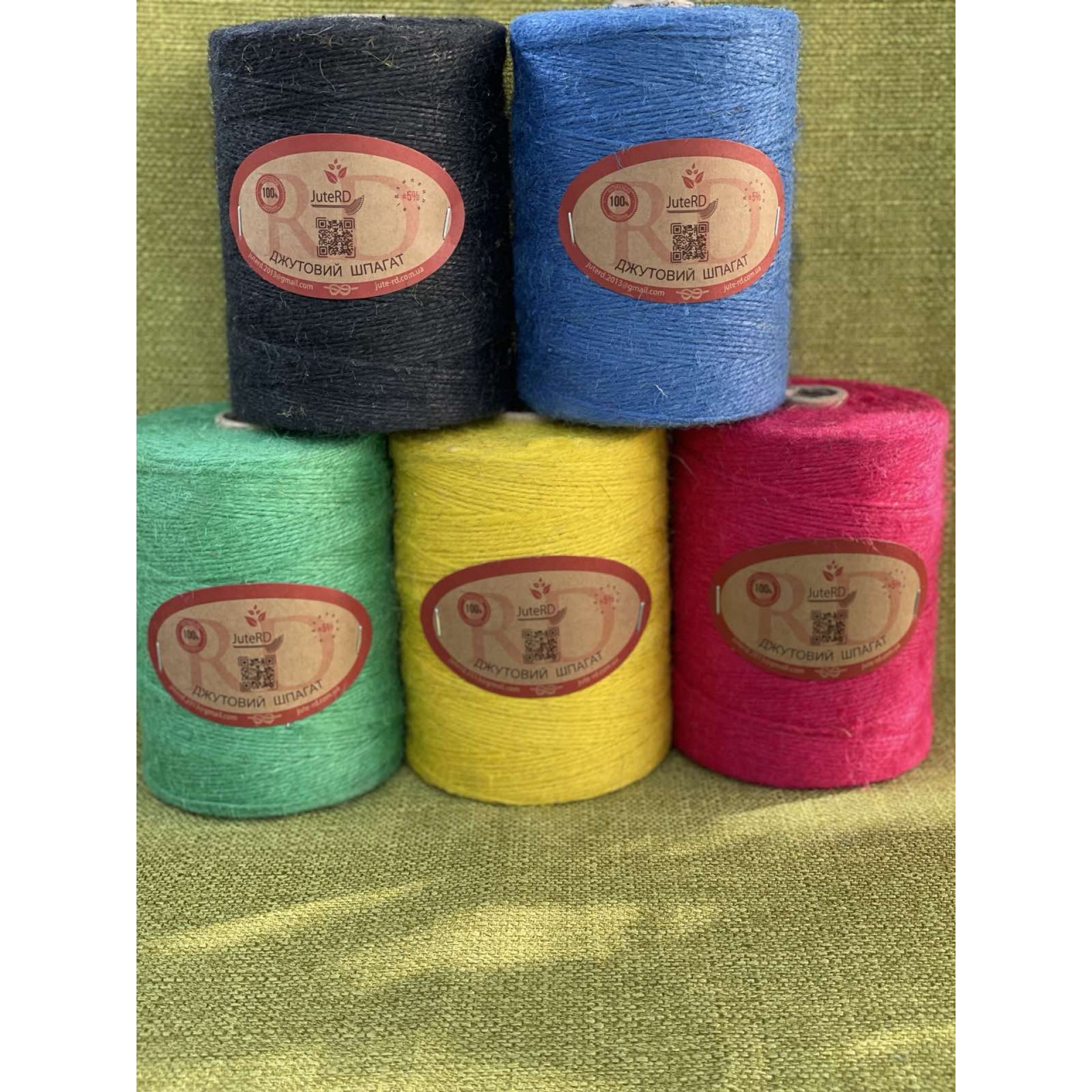Джутовий шпагат кольоровий 1000г