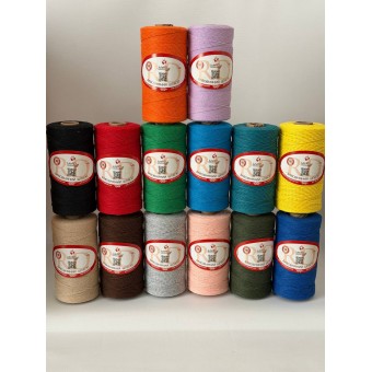 Бавовняний шпагат кольоровий  1.8 мм кручений з 9 ниток